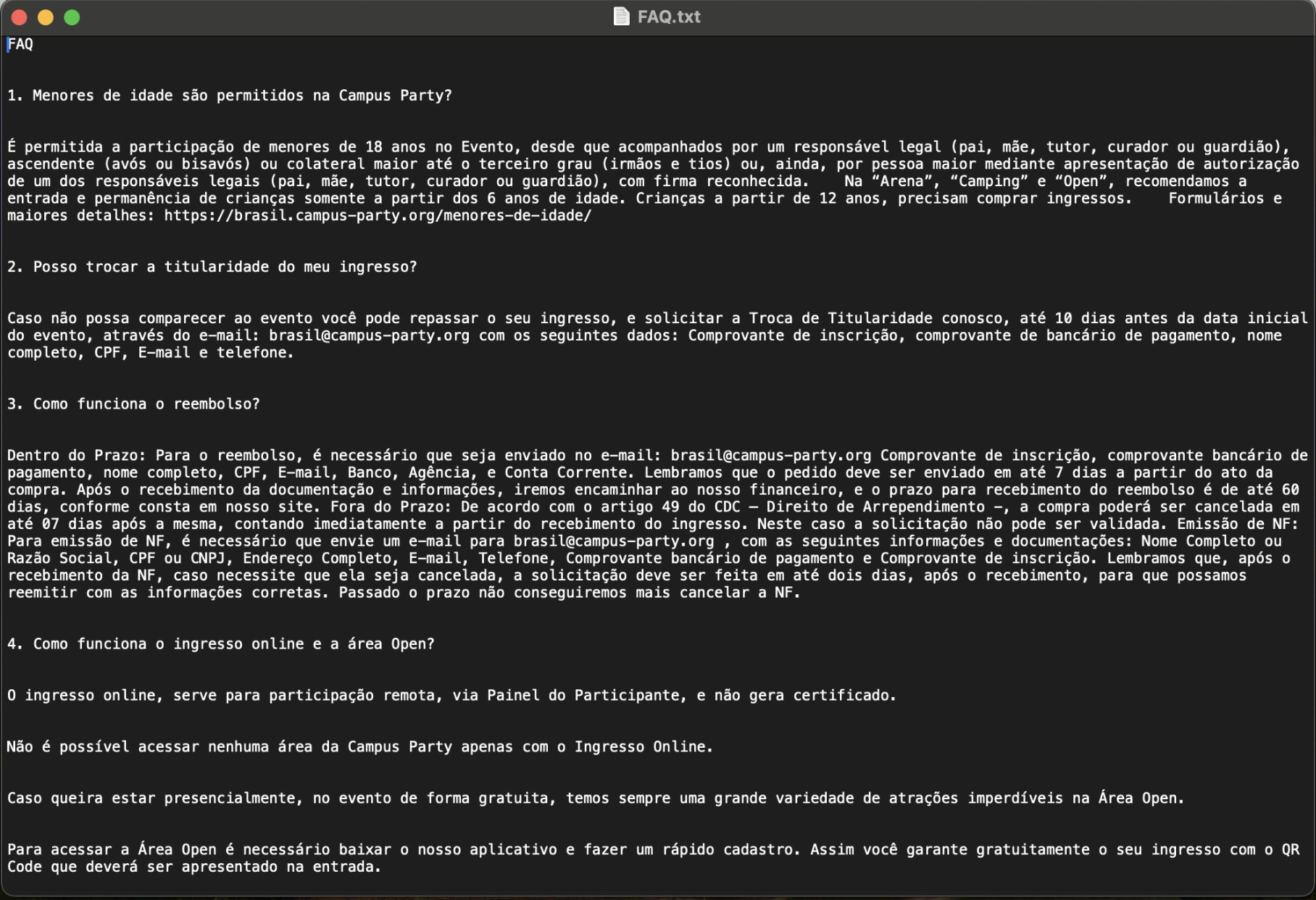 Captura de uma versão do Marty com ajustes de conteúdo e respostas